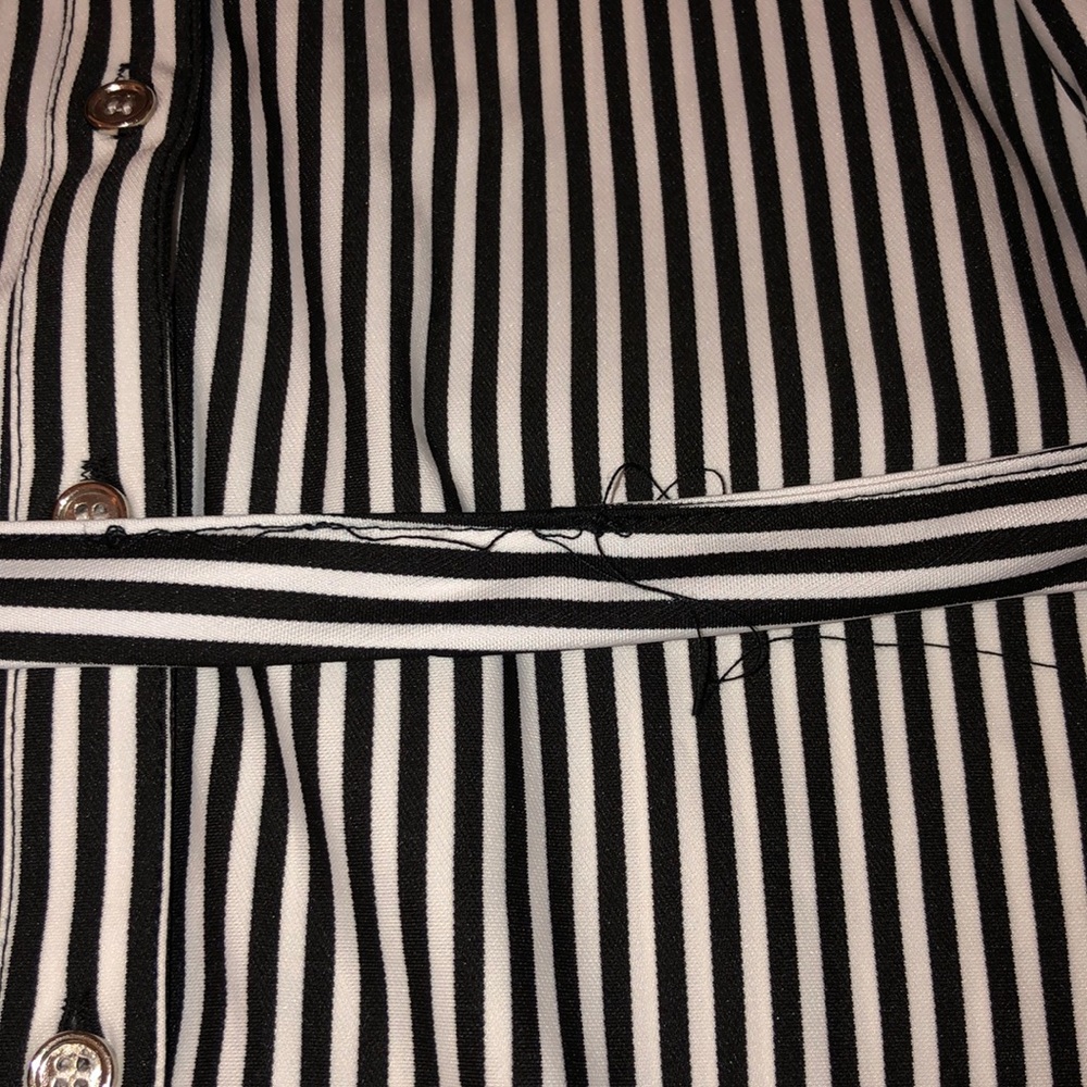 Black & White Striped Button Down Dress - Picture 8 of 8